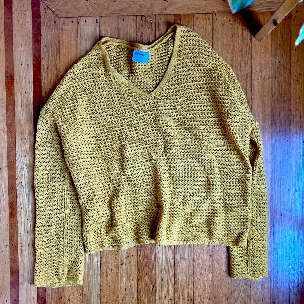 Marigold Yellow Open Knit Coverup